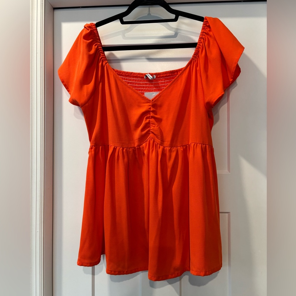 New Women's Staccato Vibrant Orange Fiona Top - Size Large